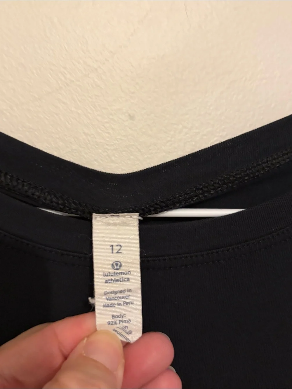 Lululemon Black Long Sleeve Curved Tunic Tee Sz 12 Large